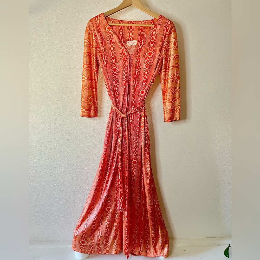 Luxury Vintage Robert Rosenfeld 1960s Caftan Dress Psychedelic Print